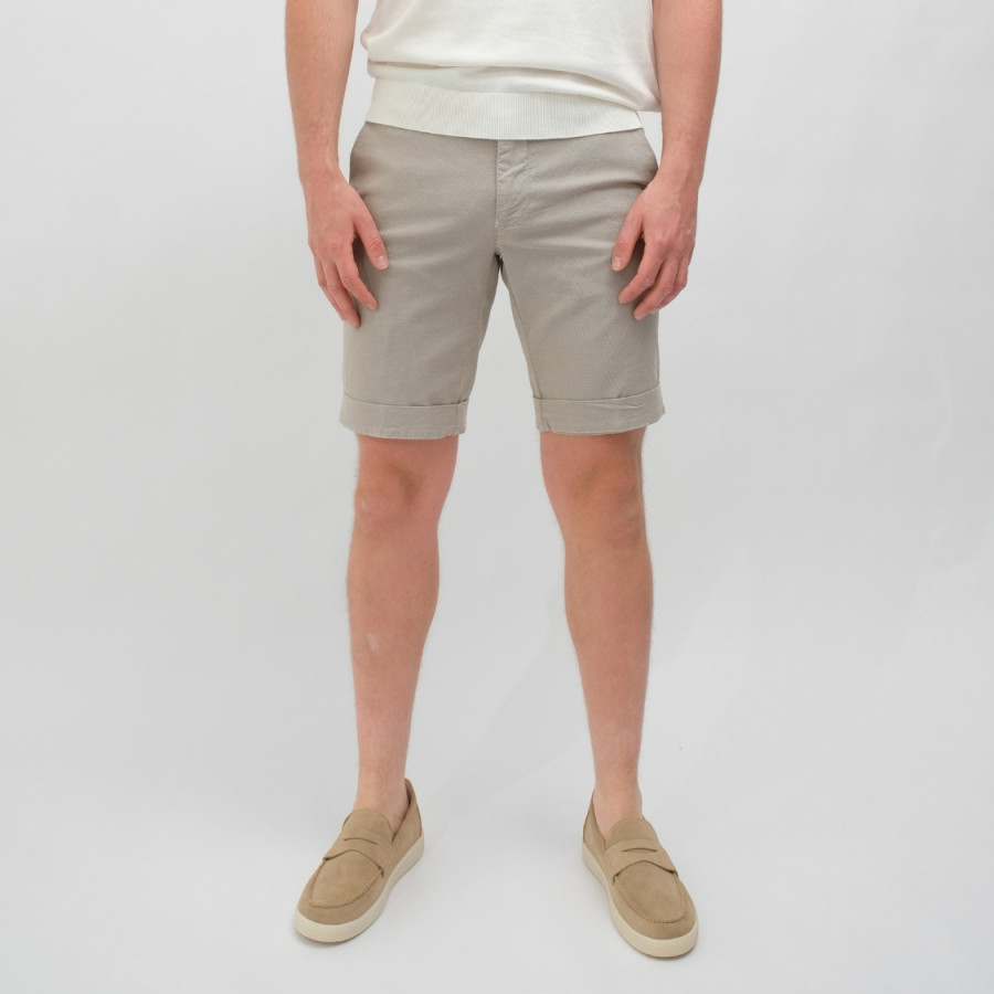 Torino Pinpoint Regular Fit Shorts Ecru