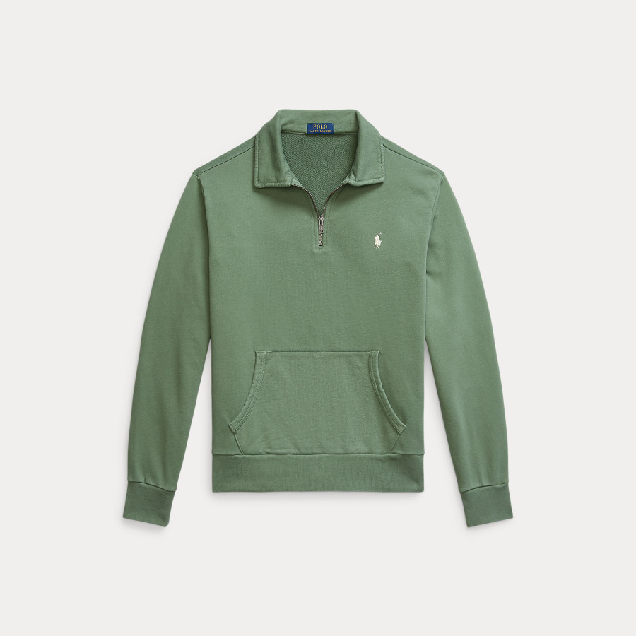 Loopback Fleece Quarter Zip Sweater Fatigue