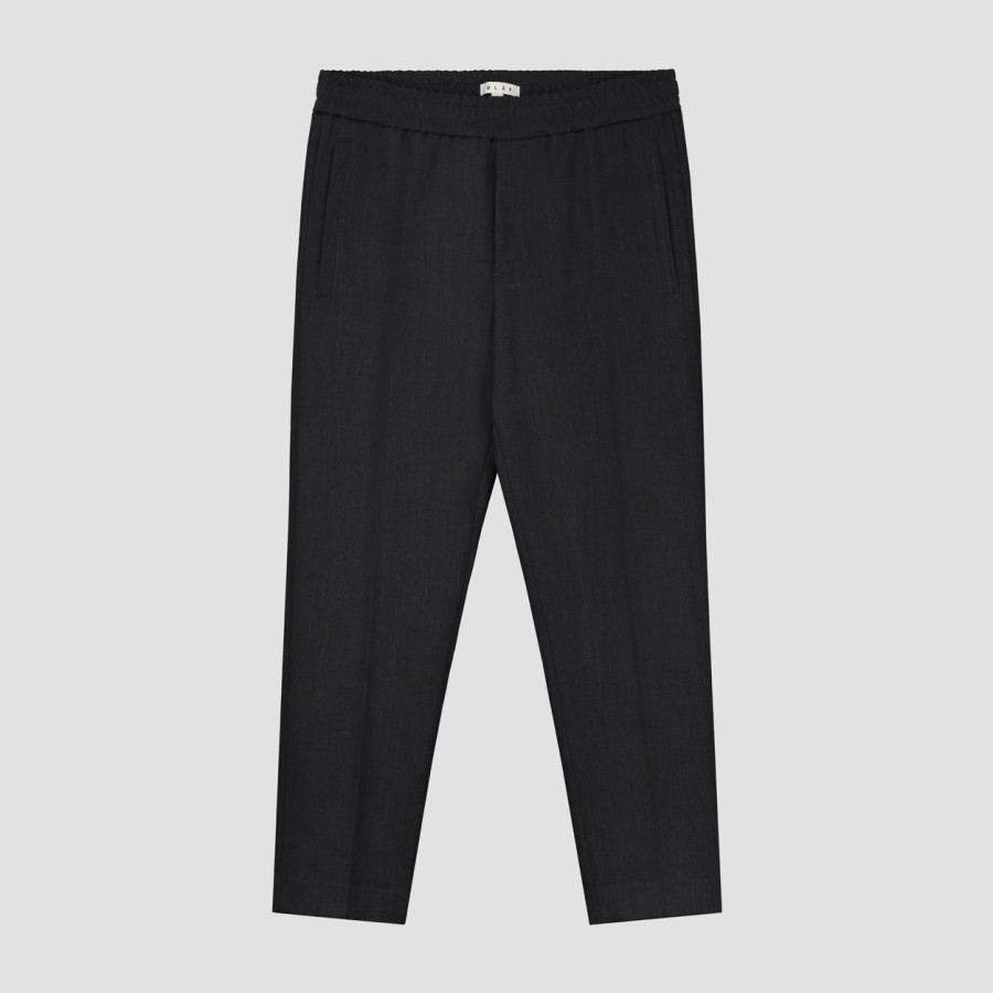TAILORED SLIM ELASTICATED.GREY MEL