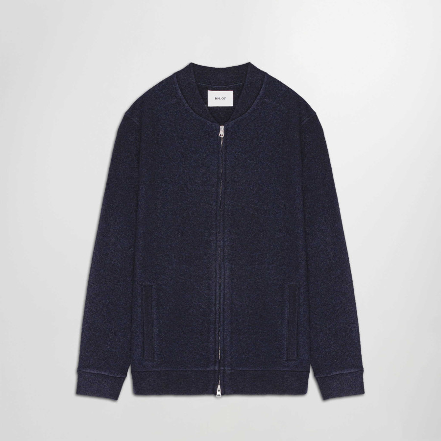 BOMBER MERINO OVERSHIRT | NAVY BLUE