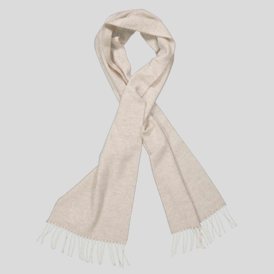 TWO WOOL BLEND SCARF | ECRU MULTI