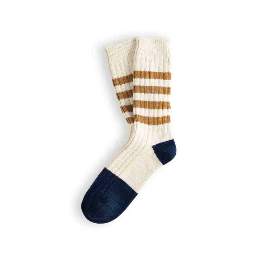 Marine Collection Cotton Striped Mustard Socks