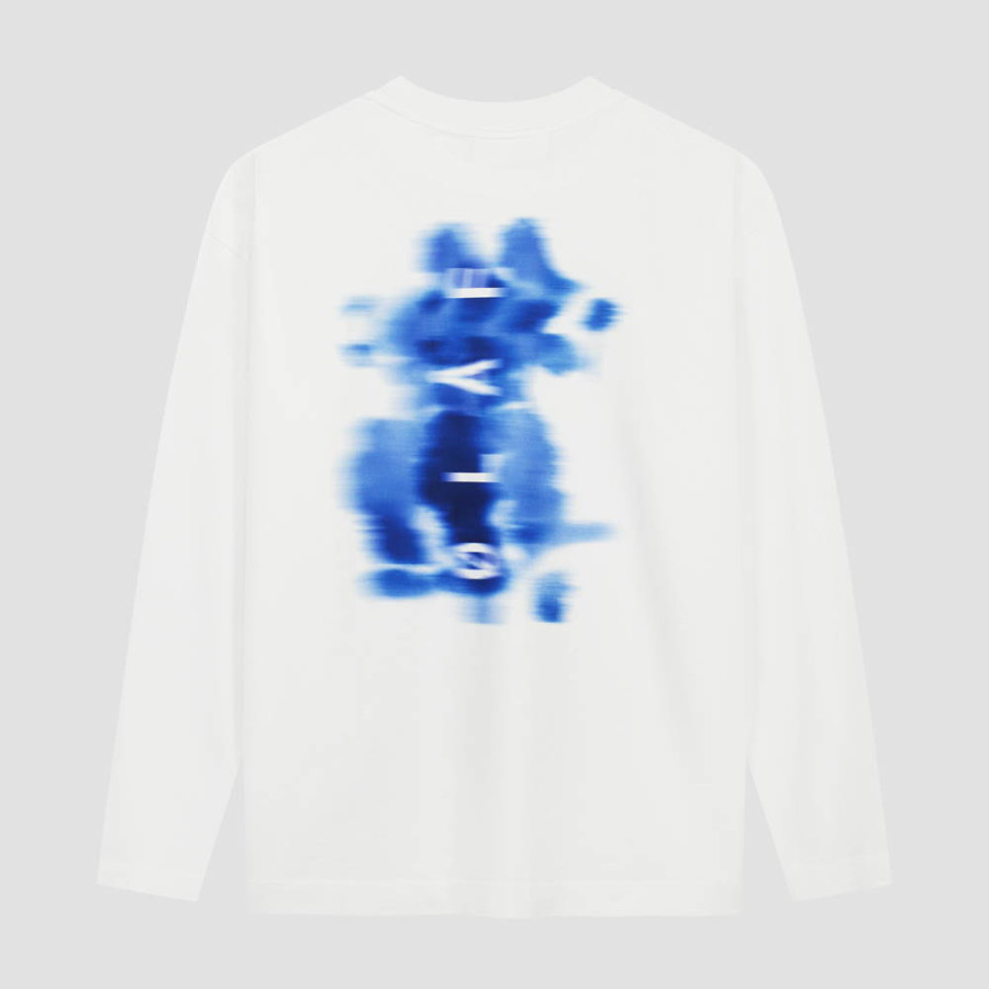 INK STAIN TEE LS.OPTICAL WHITE