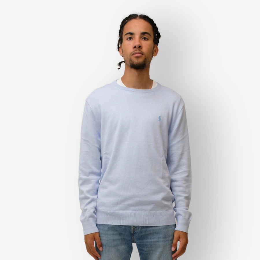 COTTON-CASHMERE CREWNECK SWEATER | OXFORD BLUE