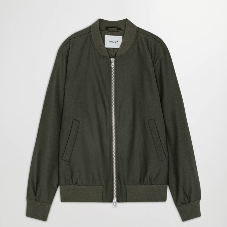 DIXON WOOL BLEND BOMBER JACKET | DARK ARMY 