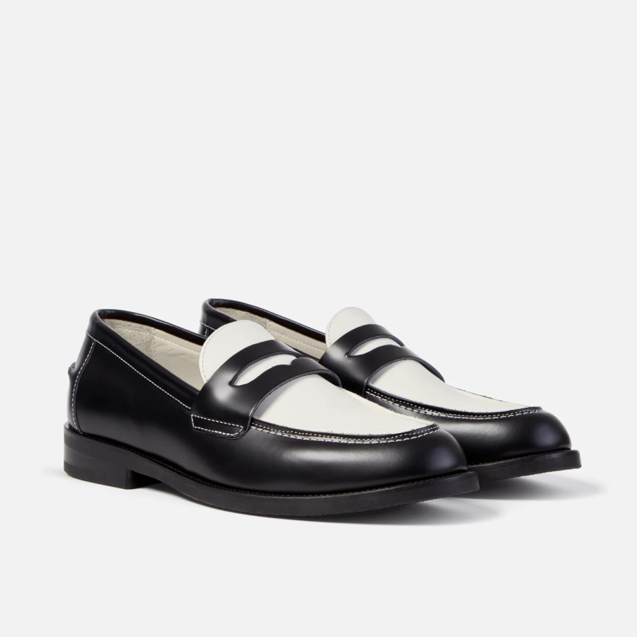 Black and White Penny Loafer