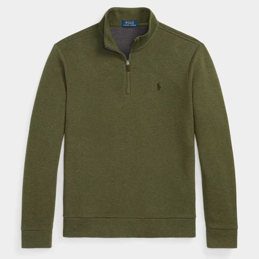 DOUBLE-KNIT MESH QUARTER-ZIP PULLOVER | ALPINE HEATHER 