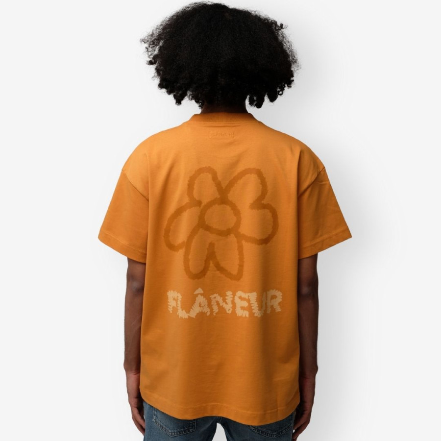 FLOWER DOODLE T-SHIRT | ORANGE