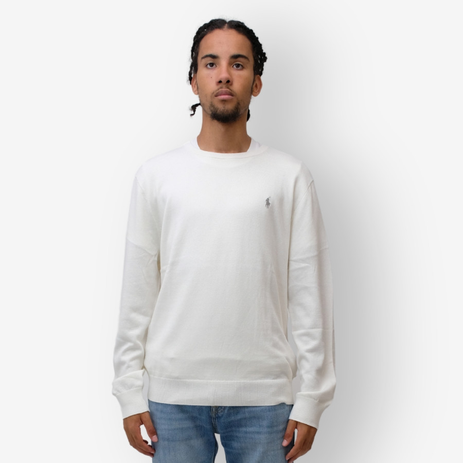 COTTON-CASHMERE CREWNECK SWEATER | DECKWASH WHITE