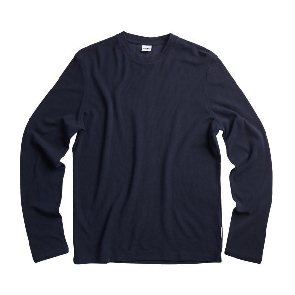 Clive Knit Long Sleeve Tee | Navy Blue Regular Fit