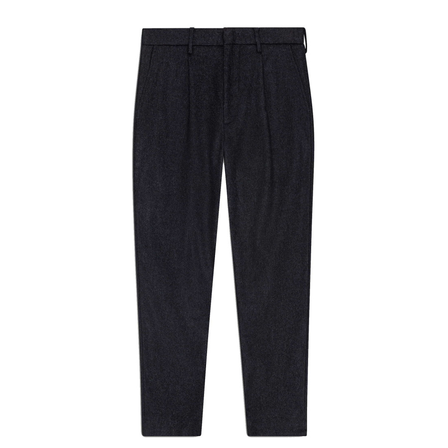 BILL TAPERED LEG WOOL BLEND TROUSER | NAVY BLUE