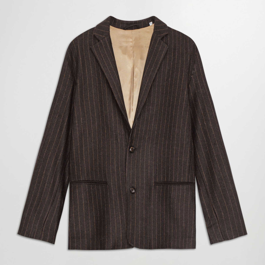 TIMO FLANNEL BLAZER | BROWN STRIPE