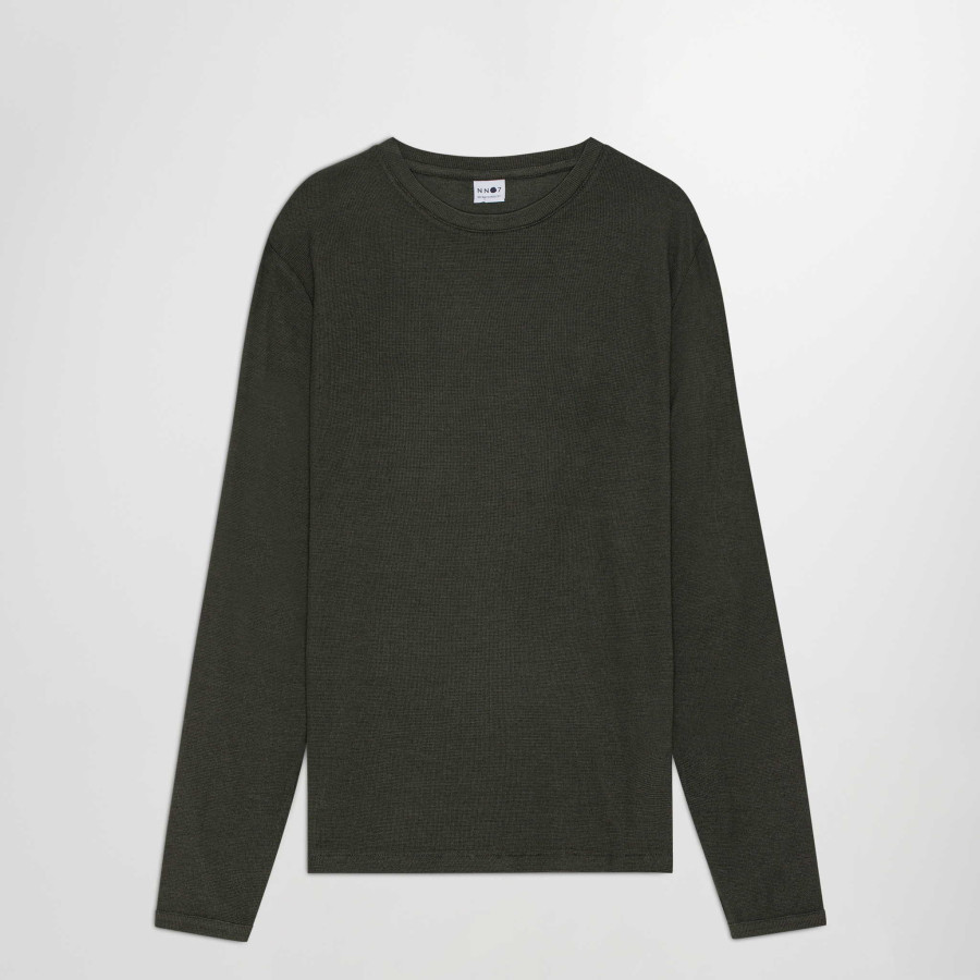 Clive LS Tee | Waffle Knit Dark Army