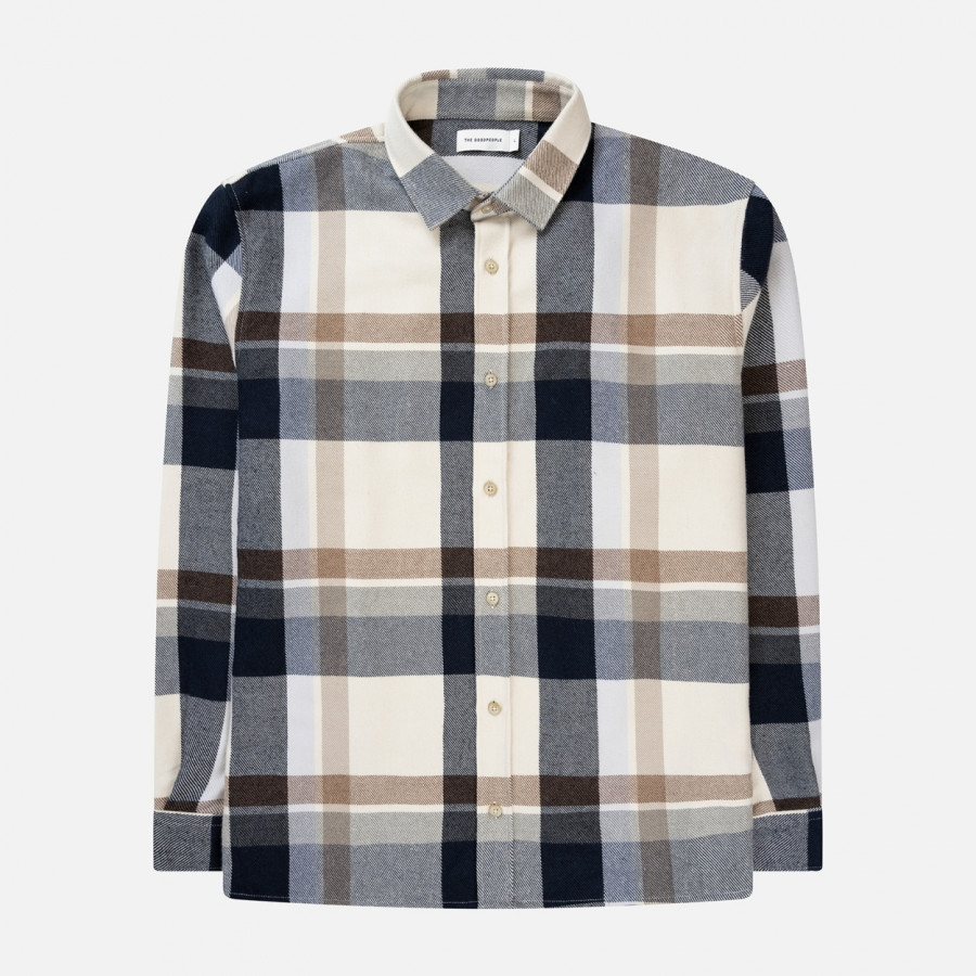 SAMMIE FLANNEL CHECK SHIRT | OFF WHITE