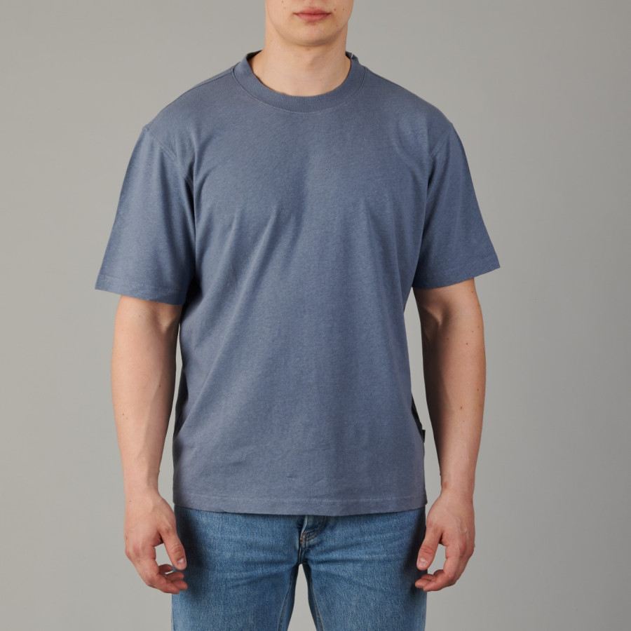 Adam Cotton T-shirt | Stone Blue | Regular Fit 