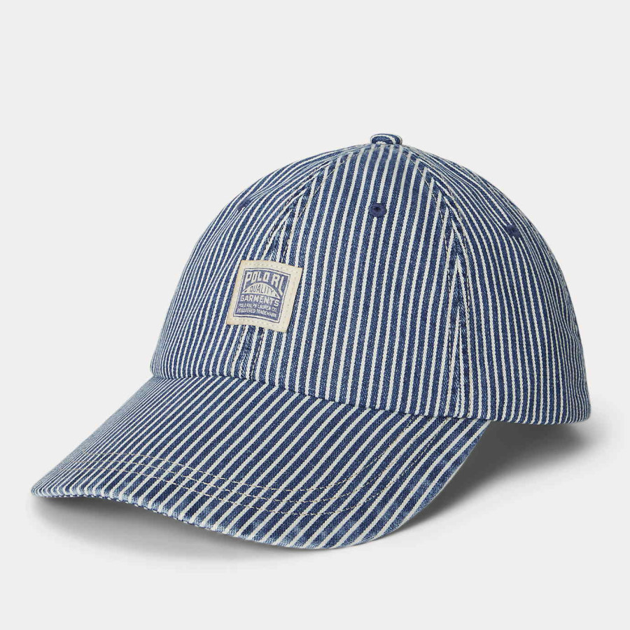Indigo Striped Denim Cap Stripe Multi