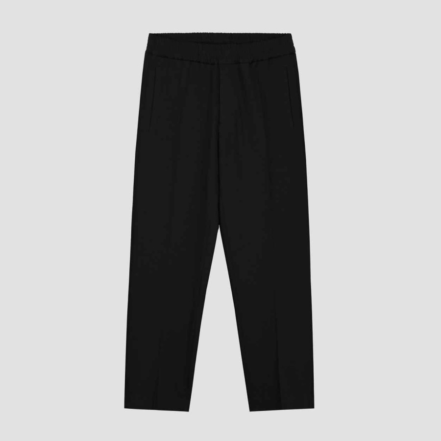 TAILORED SLIM ELASTICATED.BLACK