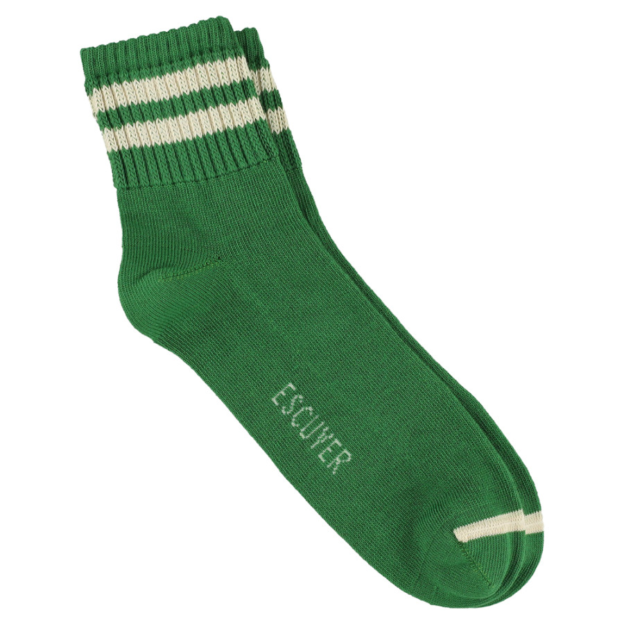 Ankle Socks Green Ecru